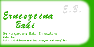 ernesztina baki business card